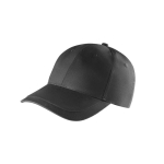 Recycled cotton hat with 6 panels and buckle, 280g/m2 black colour