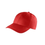 Recycled cotton hat with 6 panels and buckle, 280g/m2 red colour