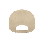 Recycled cotton hat with 6 panels and buckle, 280g/m2 beige colour second view