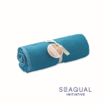 SEAQUAL® towel made of recycled polyester, 500 g/m2 turquoise colour