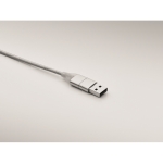 Charging cable 120cm long with 3 different connections silver colour third photographic view