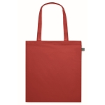 Cotton tote bag with long handles, fairtrade, 140 g/m2 red colour second view