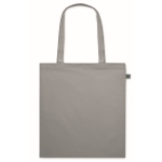 Cotton tote bag with long handles, fairtrade, 140 g/m2 grey colour second view