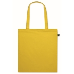 Cotton tote bag with long handles, fairtrade, 140 g/m2 yellow colour second view