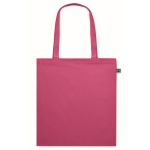 Cotton tote bag with long handles, fairtrade, 140 g/m2 fuchsia colour second view