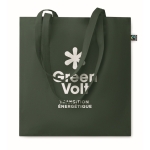 Cotton tote bag with long handles, fairtrade, 140 g/m2 dark green colour main view