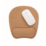 Ergonomic cork mouse pad with non-slip base beige colour fourth view