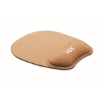 Ergonomic cork mouse pad with non-slip base beige colour main view