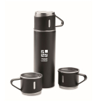 Leak-proof stainless steel bottle 420ml, with 3 cups 150ml view with print area