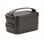 Lunch box with 2 levels made of recycled PP, 800ml black colour