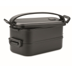 Lunch box with 2 levels made of recycled PP, 800ml black colour second view