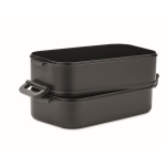 Lunch box with 2 levels made of recycled PP, 800ml black colour third view