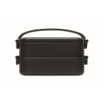 Lunch box with 2 levels made of recycled PP, 800ml black colour eighth view