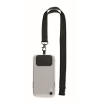 Polyester lanyard with safety clasp for mobile phone black colour second view