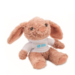 Bunny plush toy with white sweatshirt view with print area