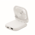 Foldable fan for desk or mobile phone with 4 modes white colour second view