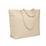 Cotton beach cooler bag with drawstring handles, 220 g/m2 beige colour