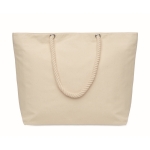 Cotton beach cooler bag with drawstring handles, 220 g/m2 beige colour second view