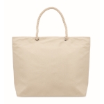 Cotton beach cooler bag with drawstring handles, 220 g/m2 beige colour third view