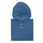 Children's raincoat made of PEVA with hood and button closure royal blue colour