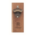 Bottle opener made of acacia wood with magnet wood colour third main view