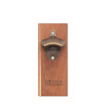 Bottle opener made of acacia wood with magnet view with print area