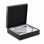 Octagonal glass trophy with matching rectangular base transparent colour sixth view