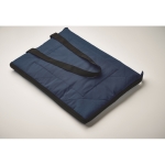 Quilted PEVA picnic blanket convertible into bag with handles blue colour third photographic view