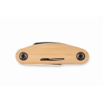 Pocket tool with bamboo details and 11 functions wood colour eighth view