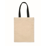 Cotton gift bag with short colored handles, 140 g/m2 black colour second view