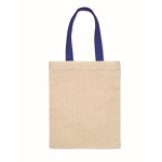 Cotton gift bag with short colored handles, 140 g/m2 royal blue colour second view