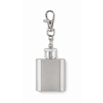 Keyring with small bottle, 28 ml capacity silver colour