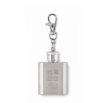 Keyring with small bottle, 28 ml capacity view with print area