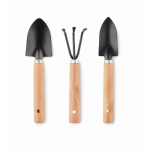 Set of 3 garden tools in RPET felt bag as promotional material black colour third view