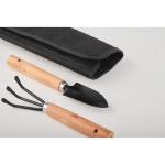 Set of 3 garden tools in RPET felt bag as promotional material black colour fourth view