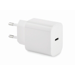 2-pin EU charger with Type-C port for fast charging white colour