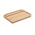 Bamboo food plate with cutlery compartment wood colour