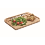 Bamboo food plate with cutlery compartment wood colour second view