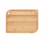 Bamboo food plate with cutlery compartment wood colour third view