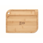 Bamboo food plate with cutlery compartment wood colour third main view