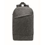 RPET felt laptop backpack with trolley holder, 13'' dark grey colour eighth view