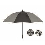 Reflective pongee umbrella with manual opening and handle 30'' black colour