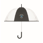 1 panel transparent umbrella with rubber handle, 23'' black colour main view