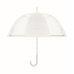 1 panel transparent umbrella with rubber handle, 23'' white colour