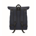 Polyester padded roll top laptop backpack, 15'' blue colour second view