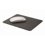 Black rectangular mouse pad made from recycled material black colour second view