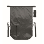 Waterproof polyester roll-top backpack, 30 L dark grey colour sixth view