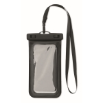 Waterproof mobile phone case with window and removable strap black colour third view