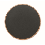 Round wireless charger made of acacia wood, 15W black colour fifth view