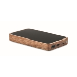 Rectangular wireless charger made of acacia wood, 15W black colour